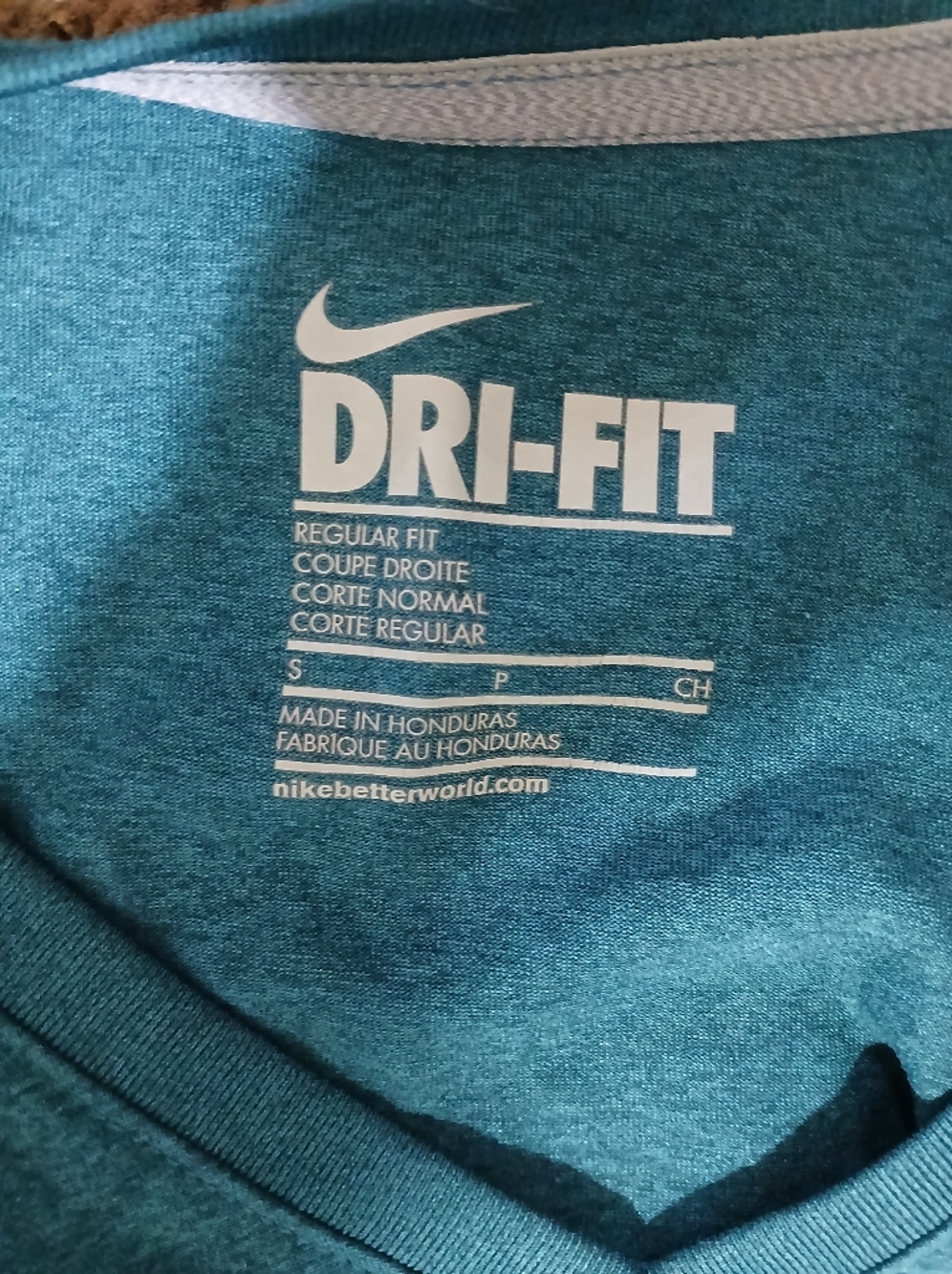 Nike Teal V-Neck Long Sleeve Top - Picture 3 of 3